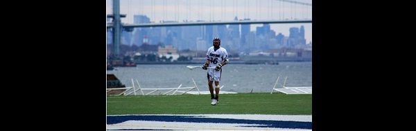 Lacrosse Player and NYC Skyline